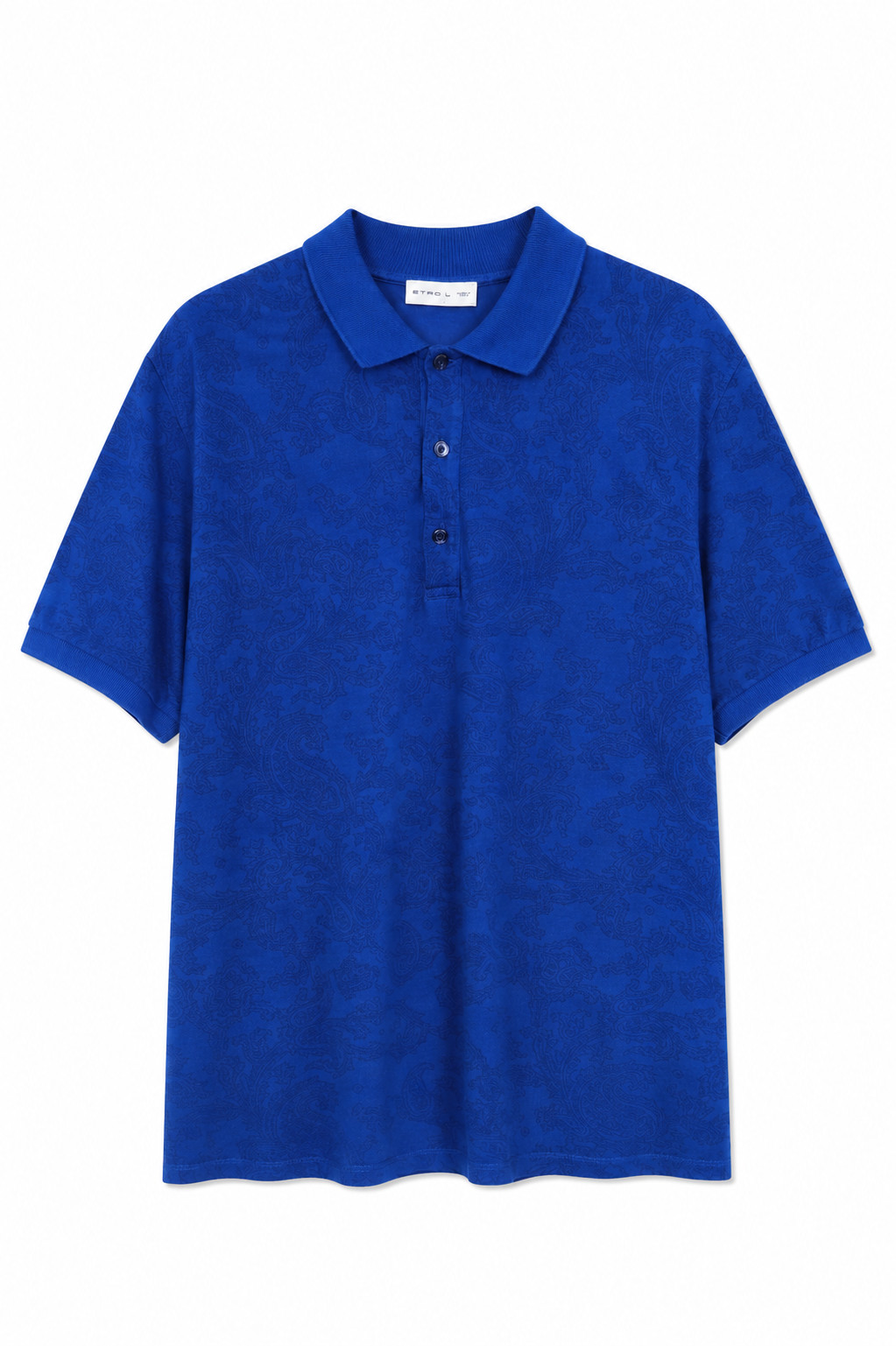 ETRO Men\'s Blue Cotton Terry Polo Shirt Size L