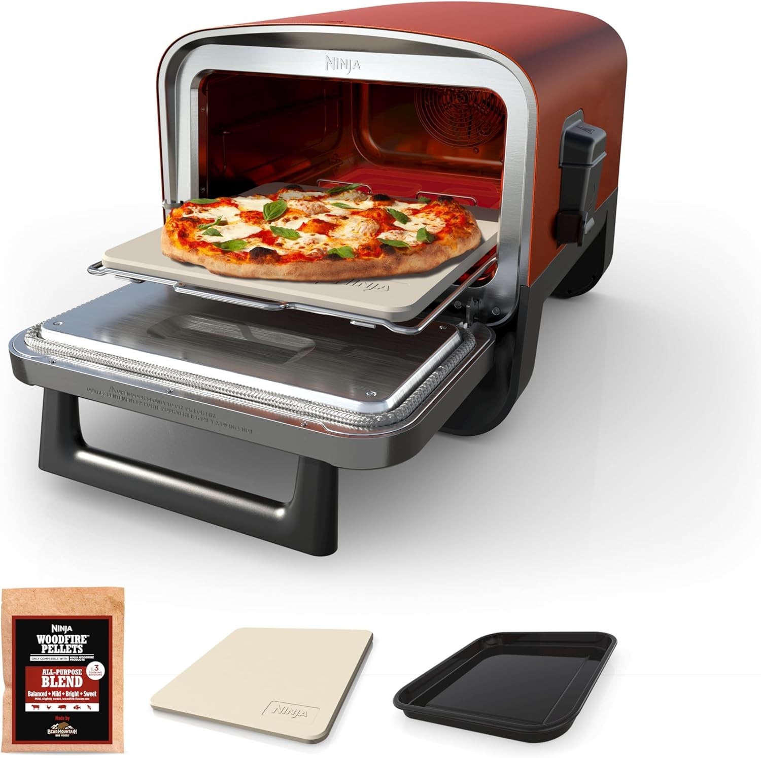 Ninja Woodfire Outdoor Pizza Oven 8-in-1 Portable Electric Roaster Oven