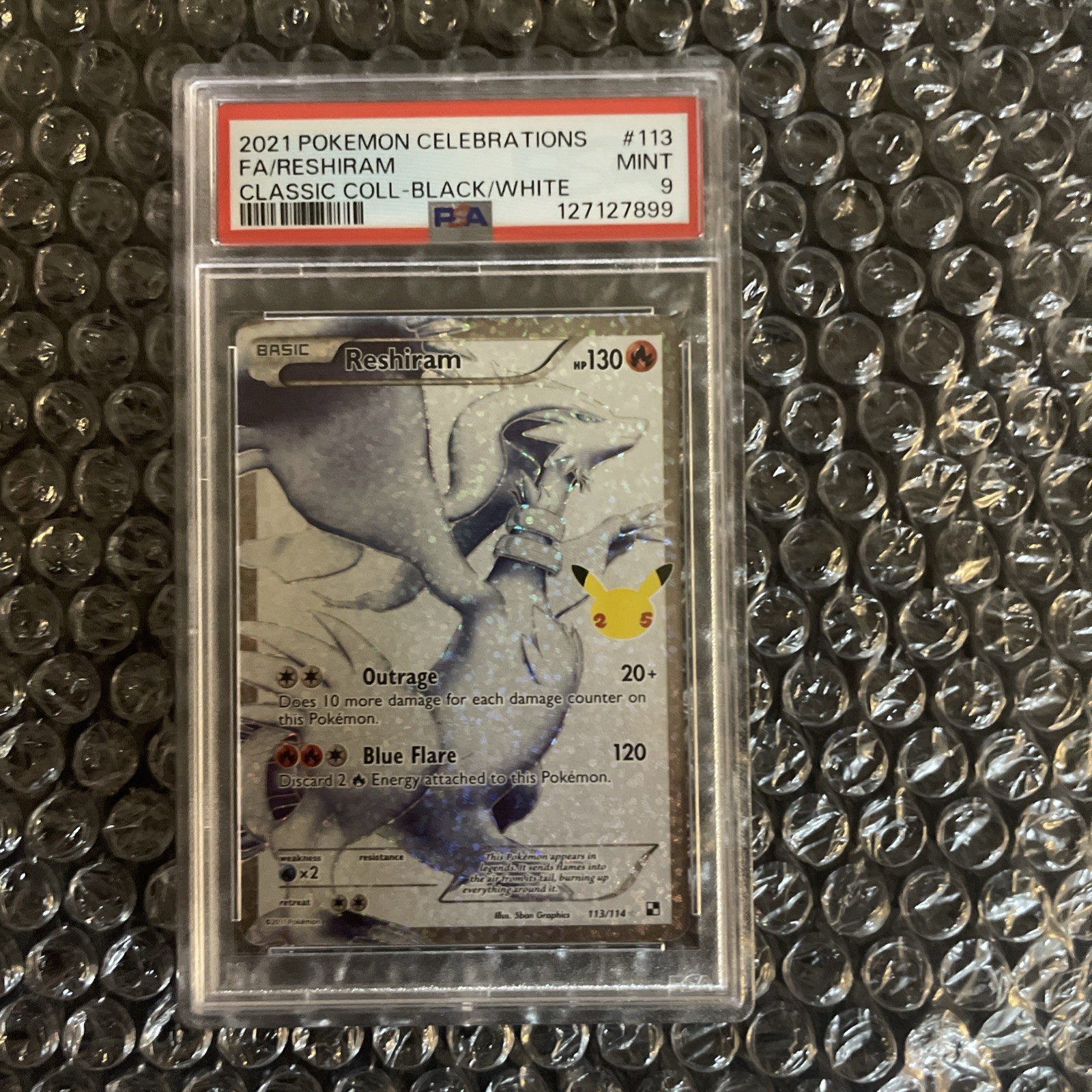 2021 Pokemon Celebrations Reshiram Classic Collection #113 PSA 9 Mint