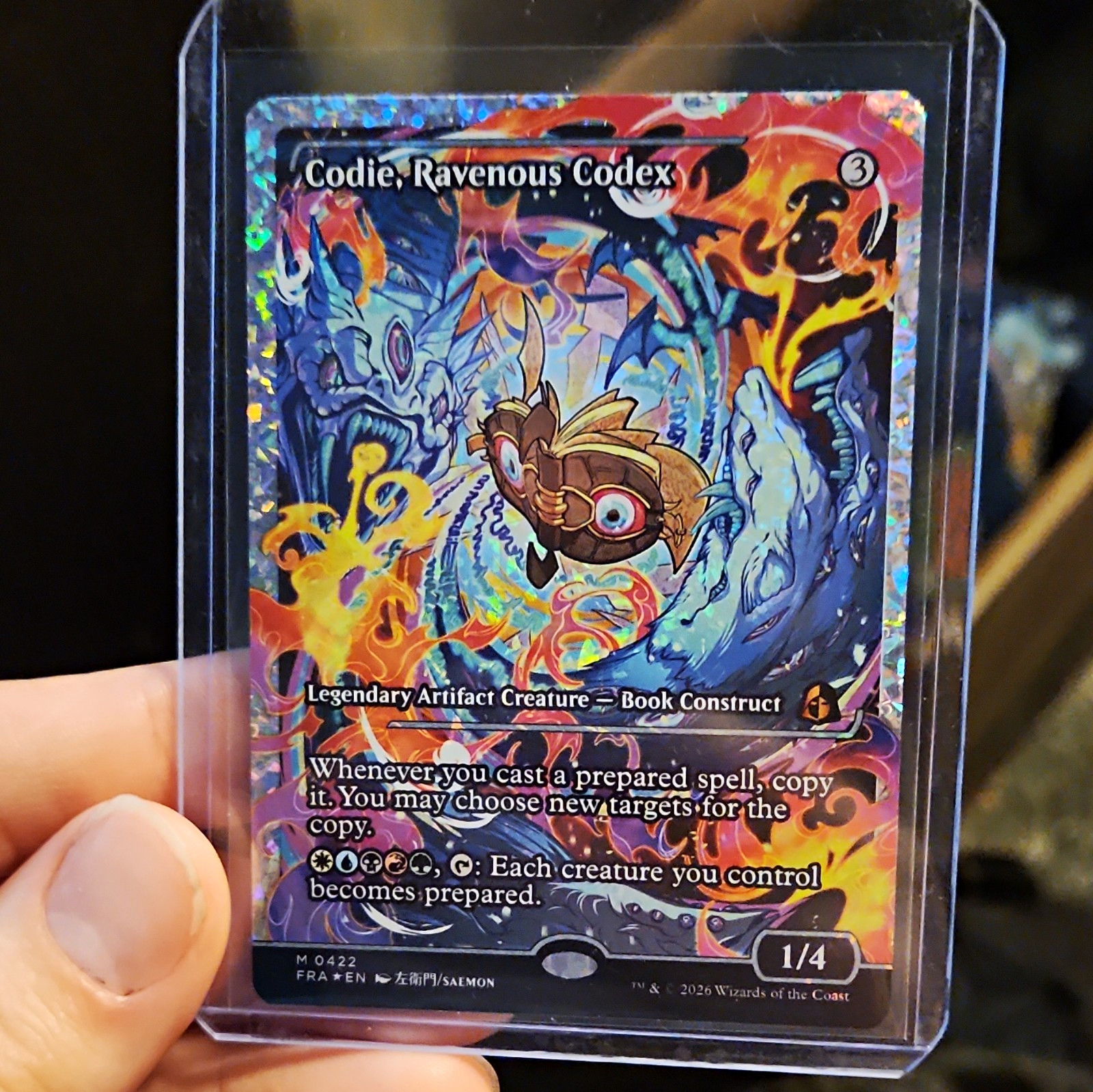 Wizards of the Coast Codie, Ravenous Codex Foil Alt Art 0422 French 1/4 Wizards of the Coast Codie, Ravenous Codex Foil Alt Art 0422 French 1/4