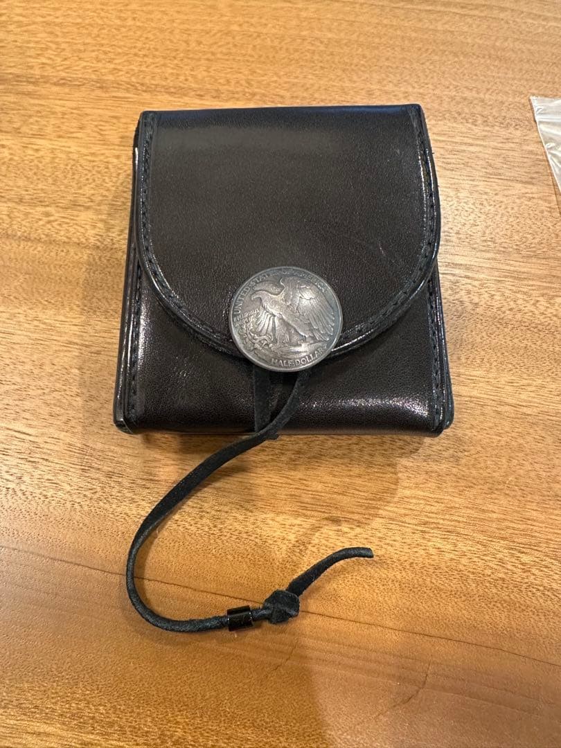 Goro\'s Men Wallet Saddle Leather Bifold Half Dollar Double Markan VHTF Designer