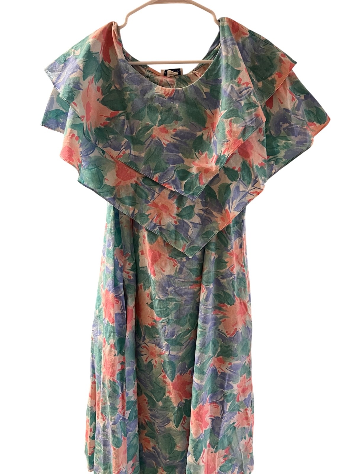 VTG 1980s Floral Garden Romantic Cotton Dress Medium VTG 1980s Floral Garden Romantic Cotton Dress Medium