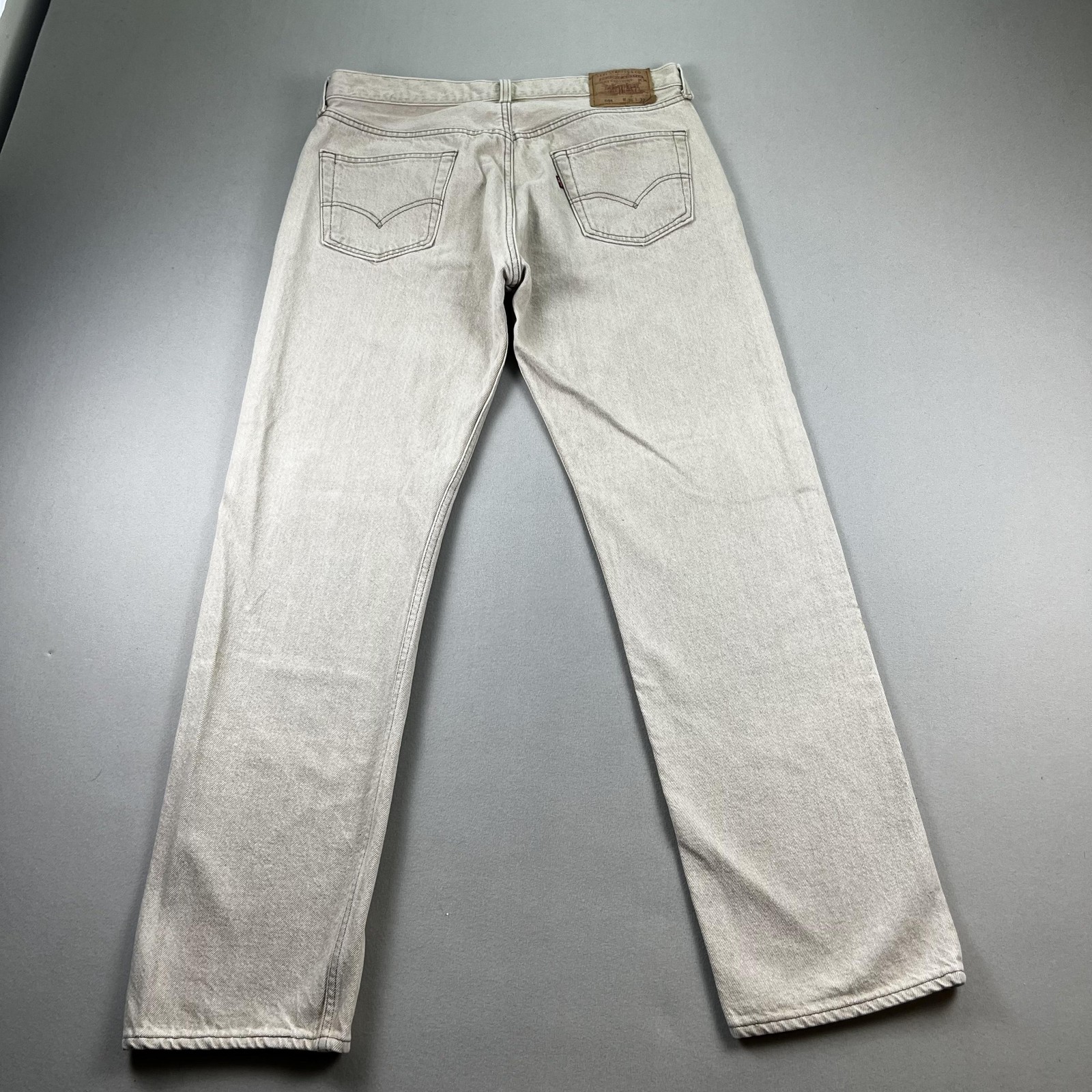 Vintage Levis 501 Jeans Mens 36x32 Beige Denim Original Straight Button Fly 90s