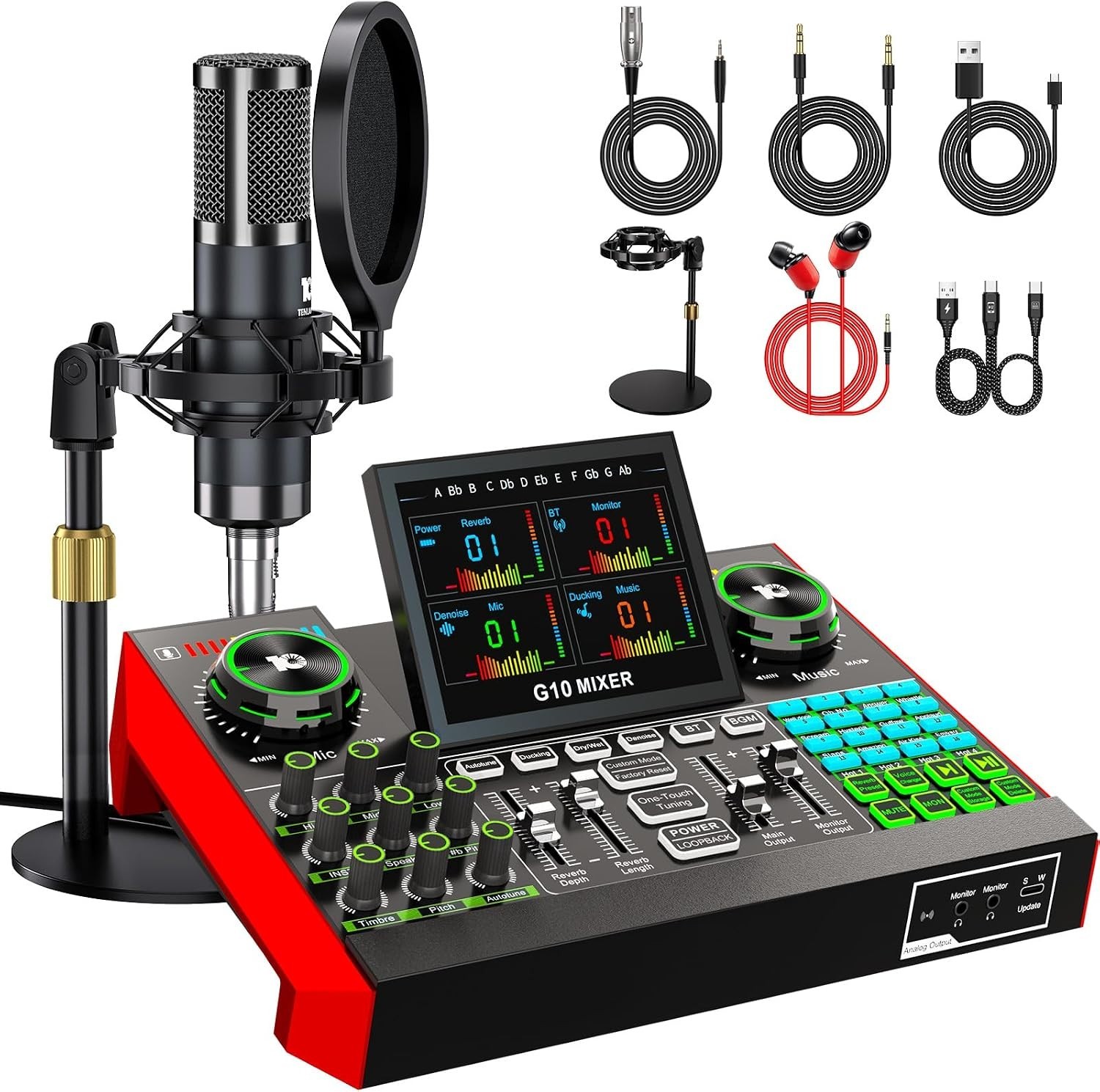 G10 Creator Audio Mixer Bundle with Microphone for Streaming G10 Creator Audio Mixer Bundle with Microphone for Streaming