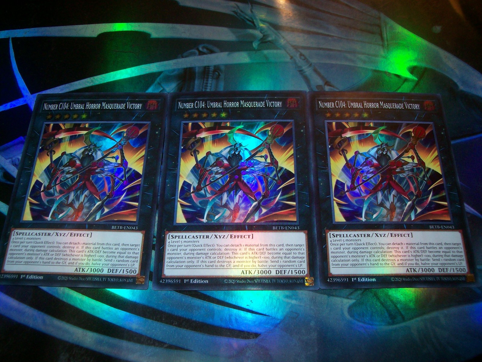3x Number C104: Umbral Horror Masquerade Victory 1st Ed Super Rare BETB-EN043