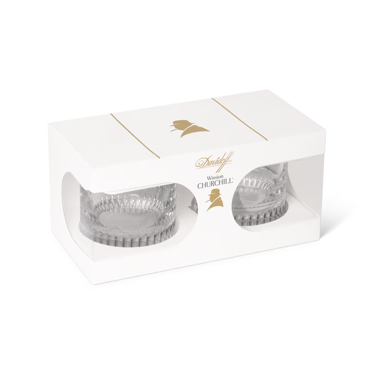 Davidoff Winston Churchill Cigar Spirit / Rocks Glasses - Set of Two - Brand New