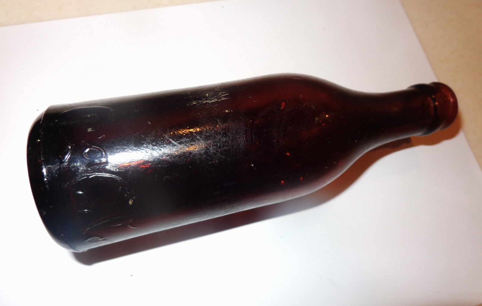 Coca-Cola Vintage Embossed Amber/Brown Glass Soda Advertising Bottle MARKED 1909 Coca-Cola Vintage Embossed Amber/Brown Glass Soda Advertising Bottle MARKED 1909