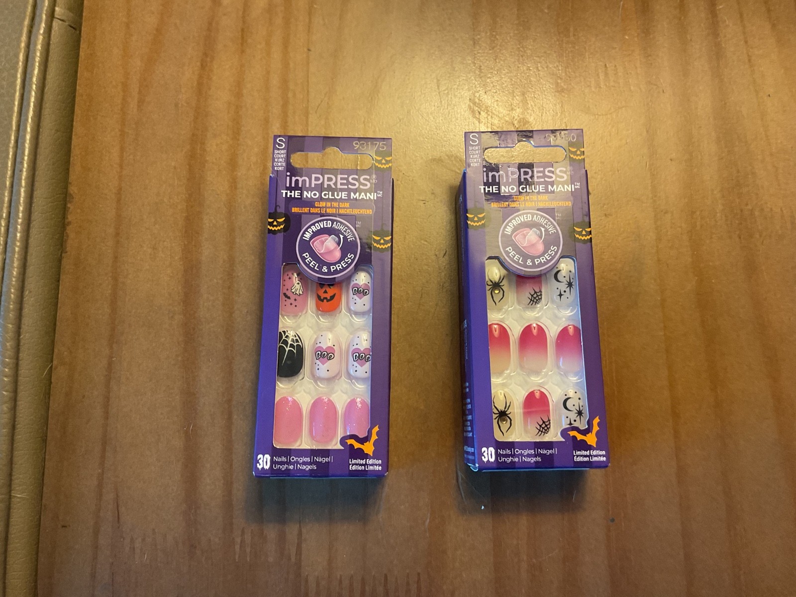 TWO IMPRESS MANICURE PRESS ON NAILS FOR HALLOWEEN SIZE SHORT