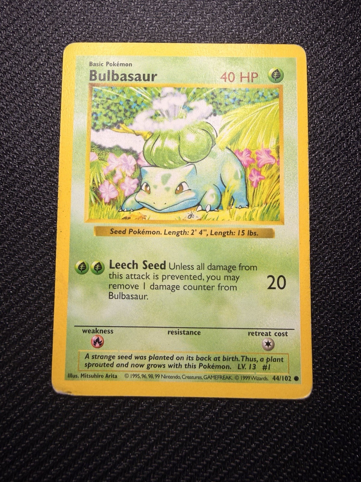 Pokemon Bulbasaur Base Set 044/102 Shadowless Unlimited (LENGTH ERROR) Pokemon Bulbasaur Base Set 044/102 Shadowless Unlimited (LENGTH ERROR)