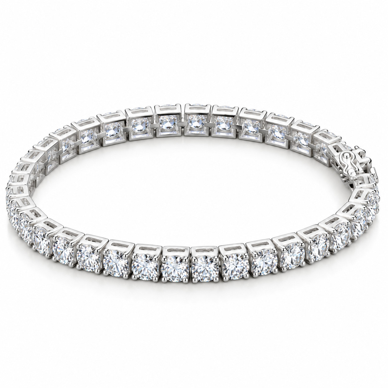 Stunning 5mm Diamond Tennis Bracelet-Great lusterFREE Diamond studs.FREE Tariff