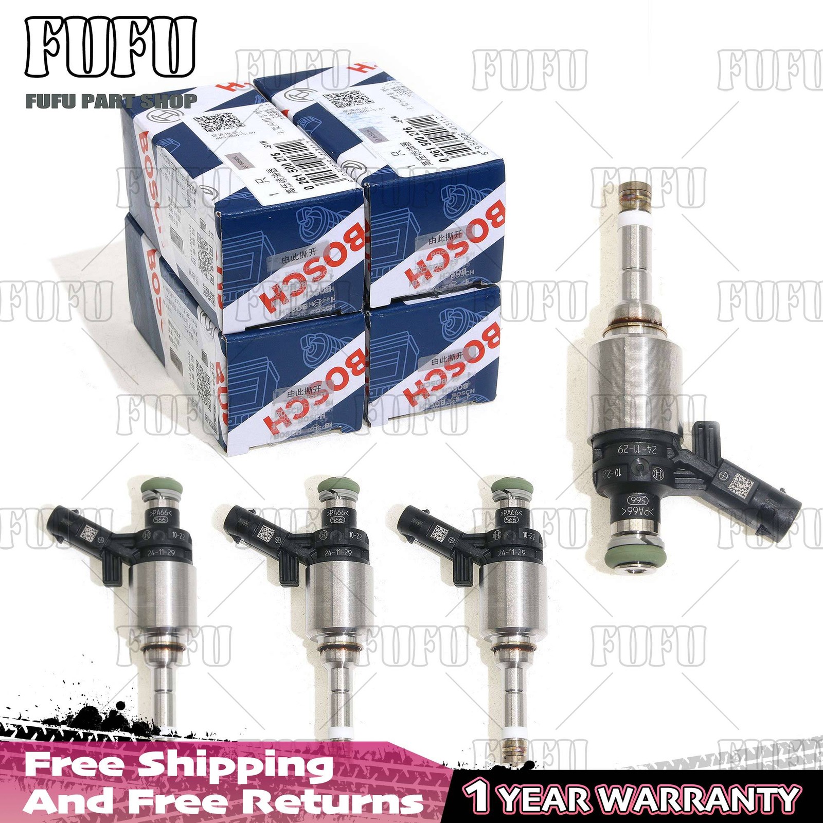 4x BOSCH OEM Fuel Injectors Set 06H906036AE For VW GTI AUDI A4 A3 A5 Q5 2.0T