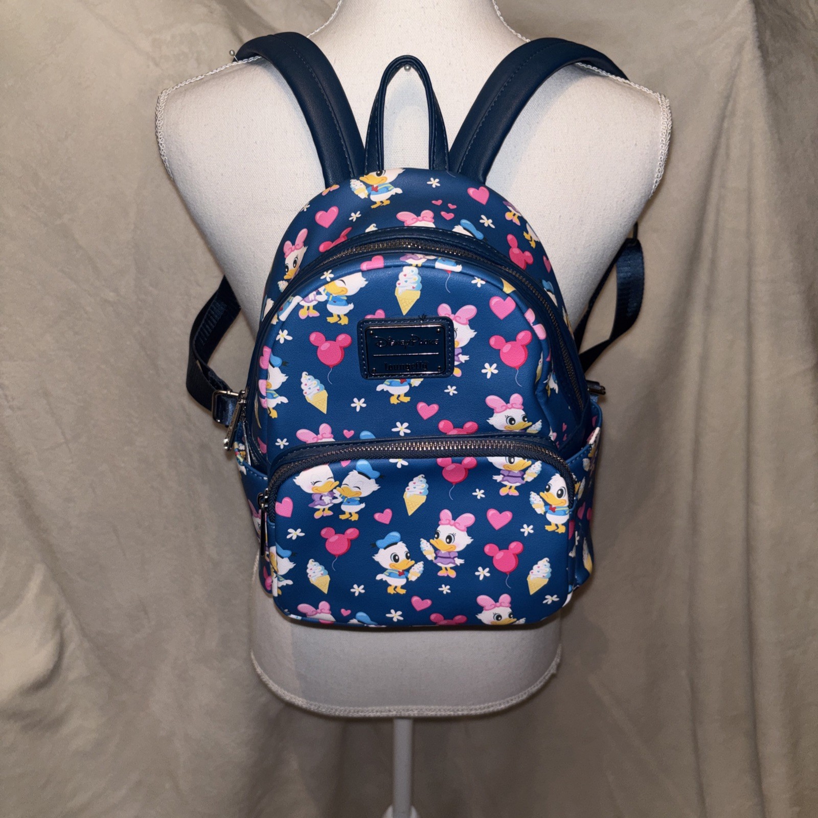 2022 Disney Loungefly Donald & Daisy Duck Ice Cream Mini Backpack Rare NWOT 2022 Disney Loungefly Donald & Daisy Duck Ice Cream Mini Backpack Rare NWOT