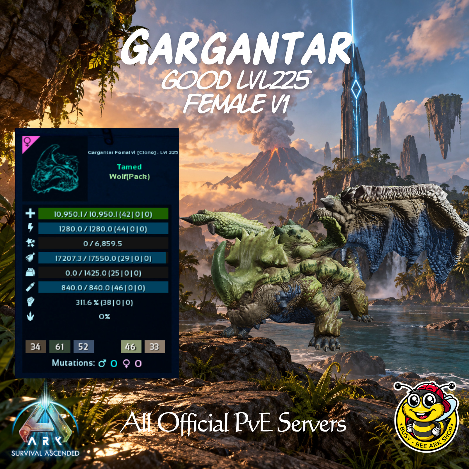 ARK-Survival-Ascended-PvE-Gargantar-Pair-PC-XBOX-PS5-Busybee