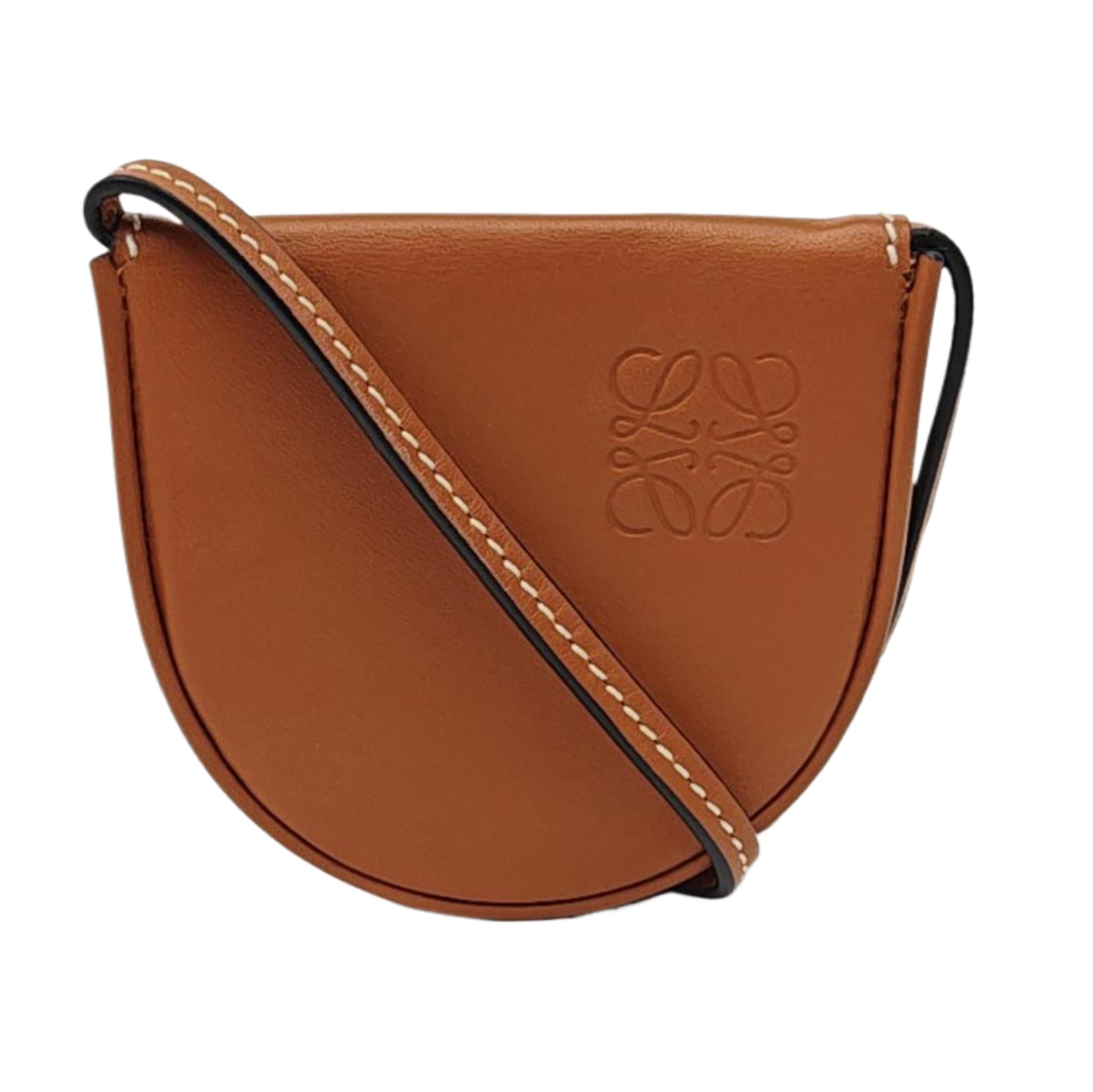 【Authentic】 LOEWE Heel Brown Leather Crossbody bags (DDP)