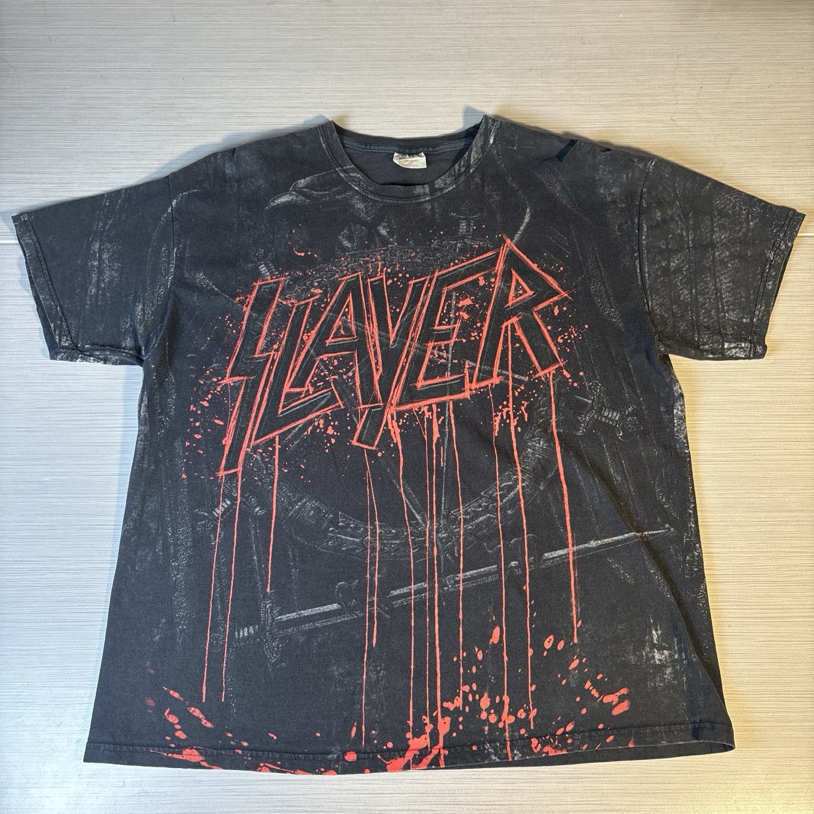 Vintage 2000s Slayer T-shirt Sz XL AOP Short-sleeved Rare HTF