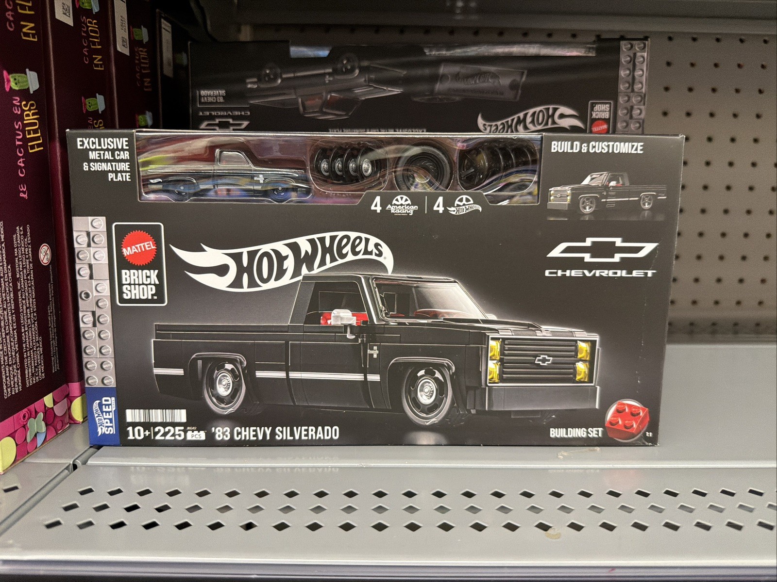 Mattel Brick Shop Hot Wheels Black ’83 Chevy Silverado Building Set Kit