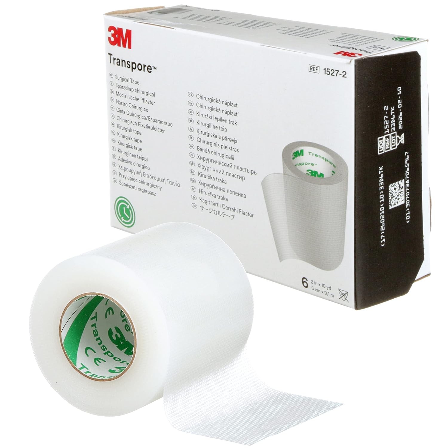 3M™ Transpore™ Surgical Tape, 1527-2, 2 in x 10 yd (5 cm x 9.1 m), 6 Roll/Carton 3M™ Transpore™ Surgical Tape, 1527-2, 2 in x 10 yd (5 cm x 9.1 m), 6 Roll/Carton