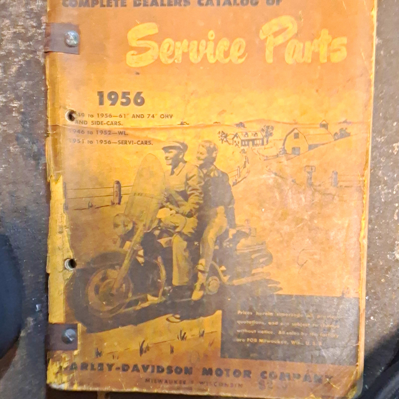 1956 Harley. Pages are in good to excellent shape.  Tho cover is in fair shape.