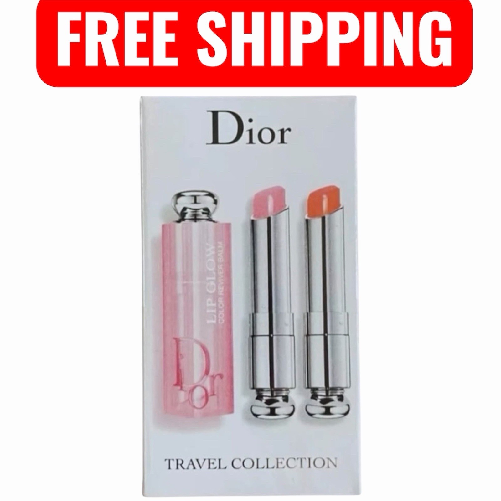 Dior Addict Lip Glow Reviver Duo 001 Pink 004 Coral Lipstick Gloss Balm NEWInBOX Dior Addict Lip Glow Reviver Duo 001 Pink 004 Coral Lipstick Gloss Balm NEWInBOX