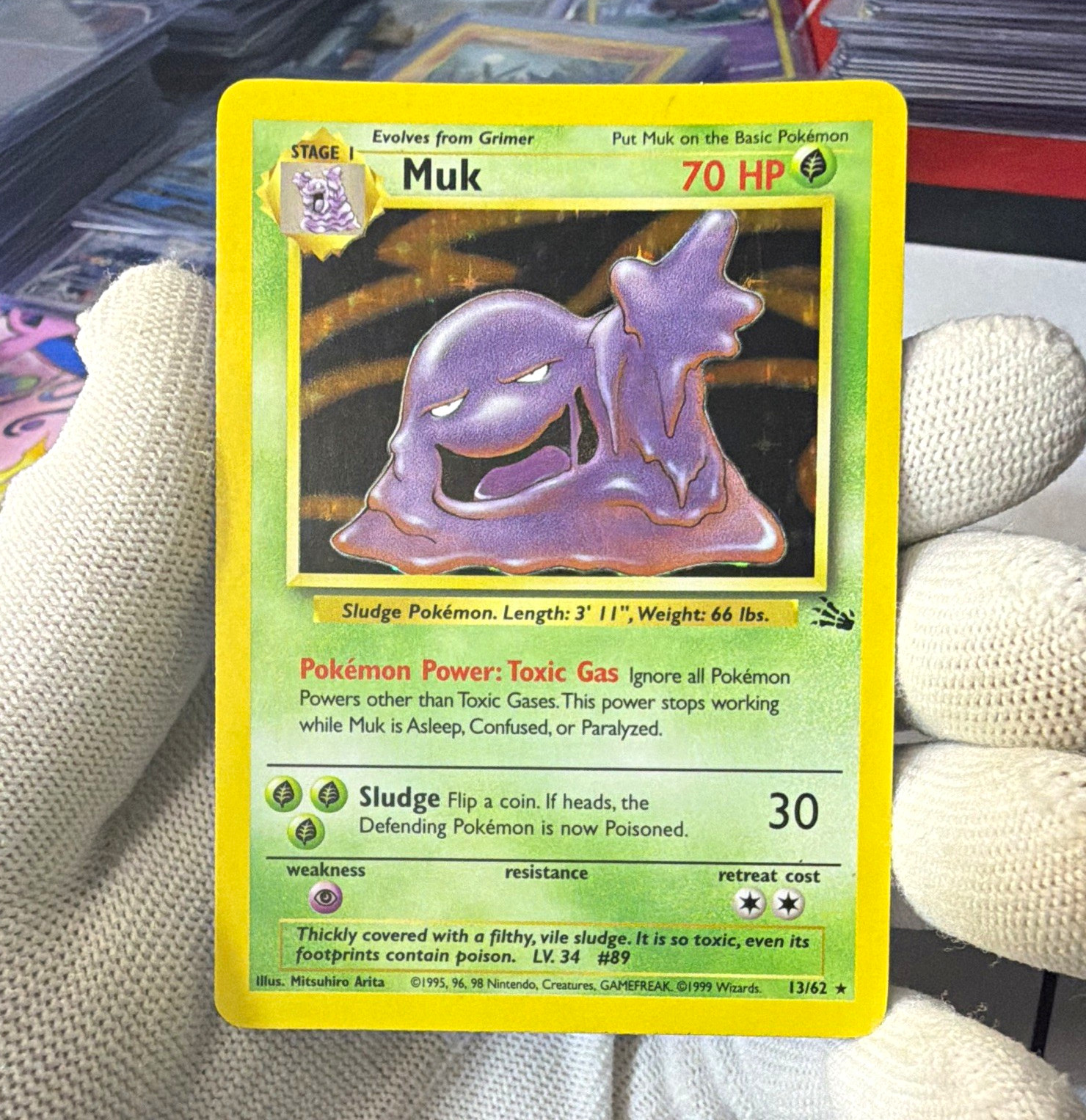 The Pokémon Company Pokemon TCG Muk 13/62 Fossil Holo Rare English 70 HP The Pokémon Company Pokemon TCG Muk 13/62 Fossil Holo Rare English 70 HP