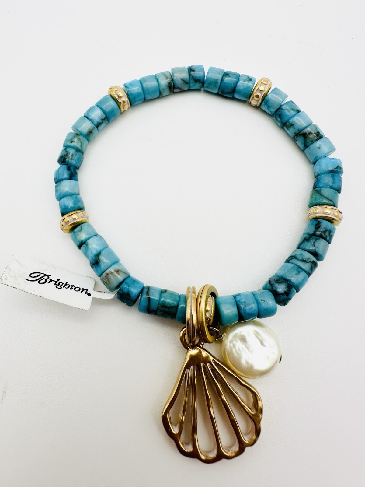 NWTag Brighton CALYPSO SHELL Heishi Bead Stretch Bracelet MSRP $88 NWTag Brighton CALYPSO SHELL Heishi Bead Stretch Bracelet MSRP $88