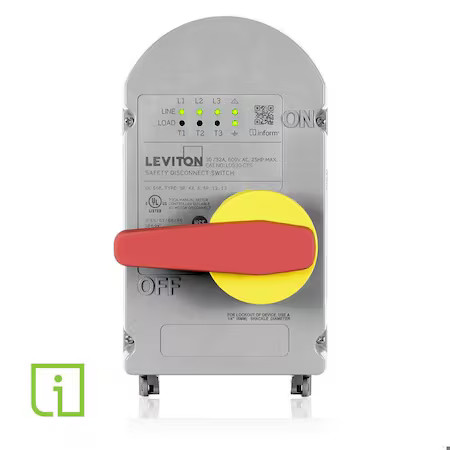 Leviton Lds30-Cts Disconnect Switch, Nonfusible, 3Pst, Three Phase, Nema 12, Leviton Lds30-Cts Disconnect Switch, Nonfusible, 3Pst, Three Phase, Nema 12,