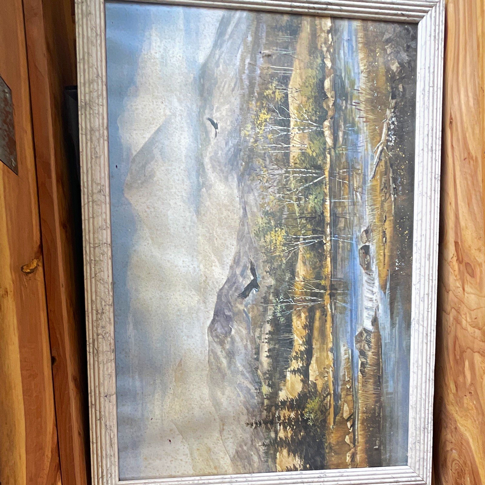 Framed Impressionist Landscape Painting Wall Art - Mountains Forest Nature Framed Impressionist Landscape Painting Wall Art - Mountains Forest Nature