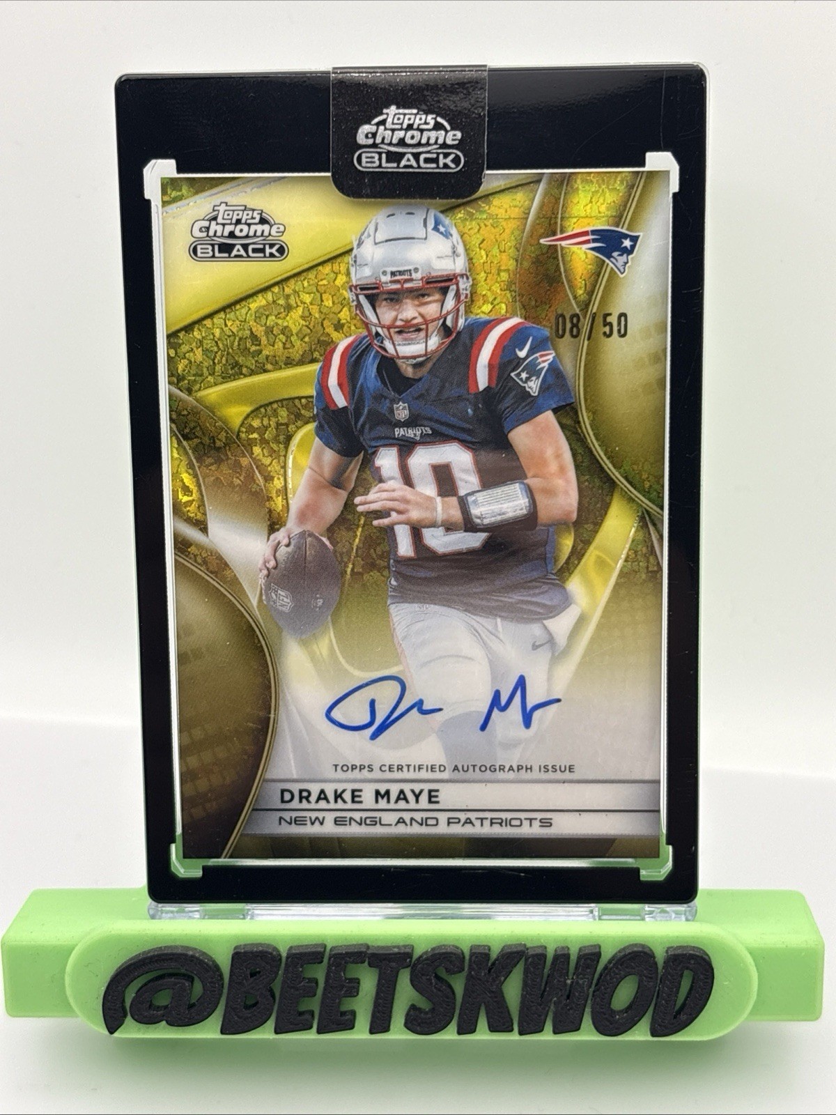 2025 Topps Chrome Black Gold Mini-Diamond #AU-DMA Drake Maye Auto /50