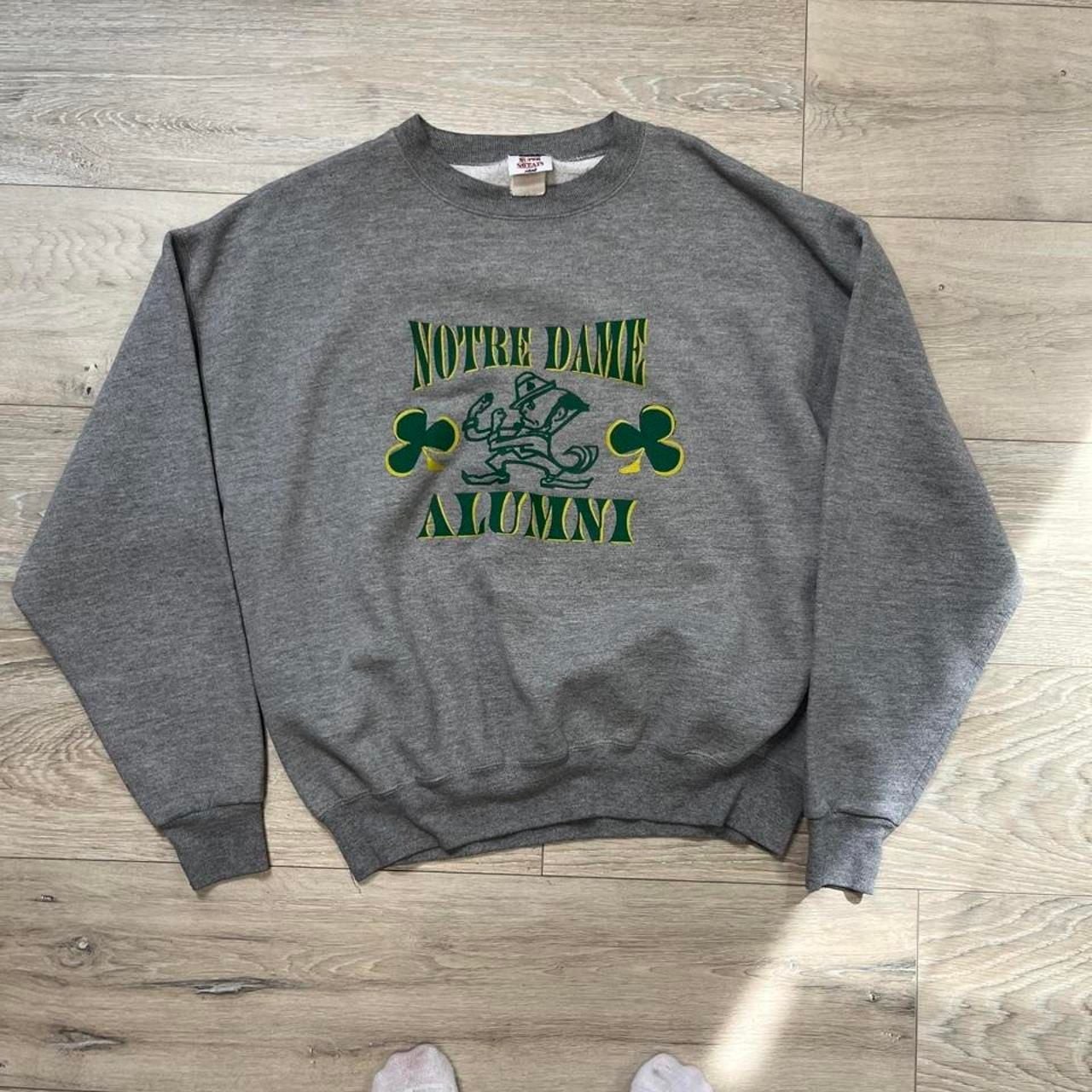 Vintage Jerzees Notre Dame Alumni Crewneck Sweatshirt Gray XL