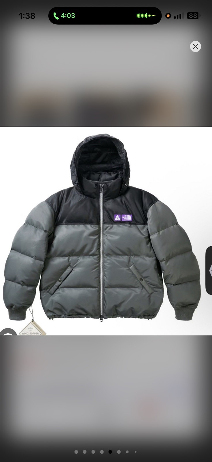 PALACE x The North Face Purple Label Down Jacket Asphalt Gray xl PALACE x The North Face Purple Label Down Jacket Asphalt Gray xl