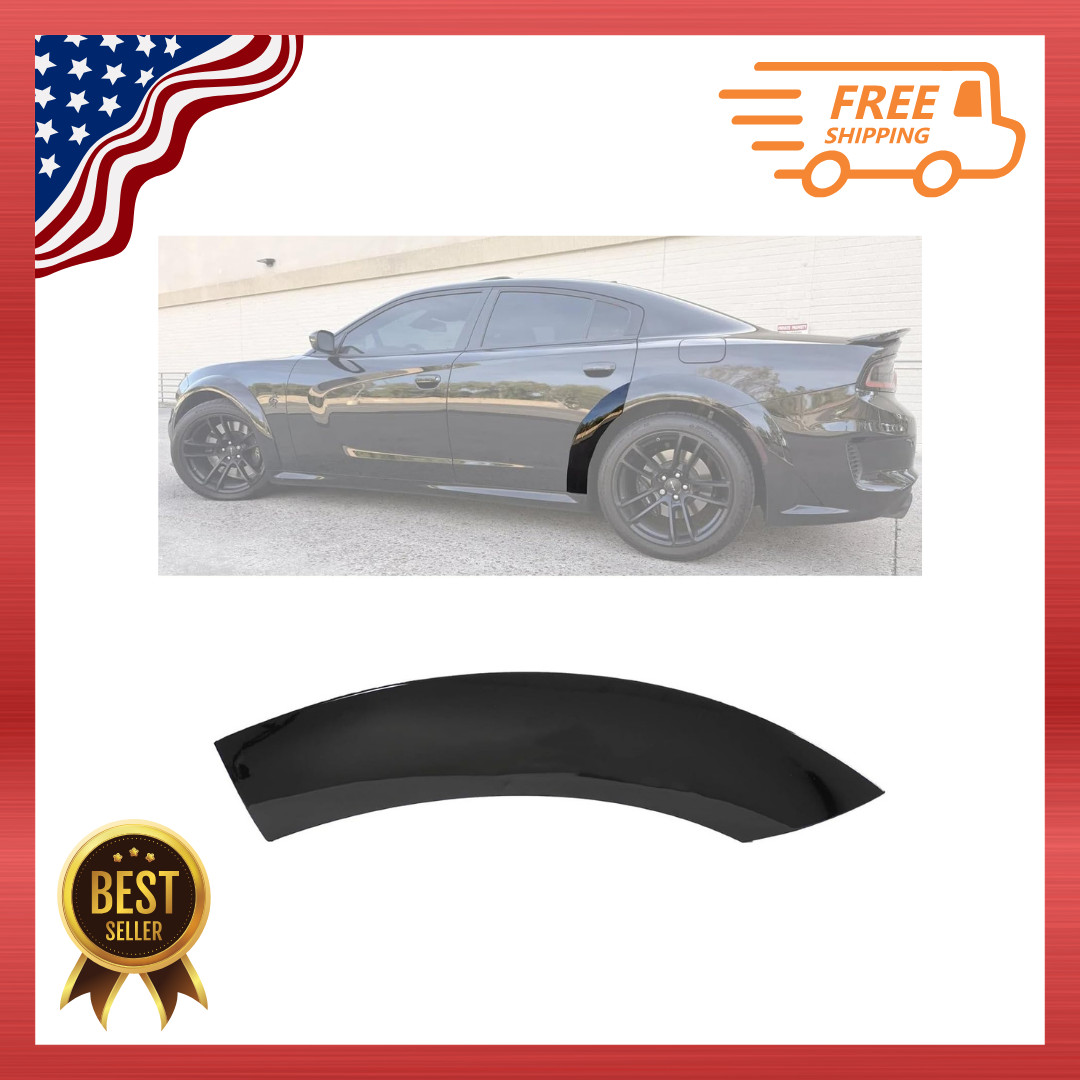 Rear Fender Flare Trim Glossy Black for Dodge Charger SRT Widebody 2020-2023