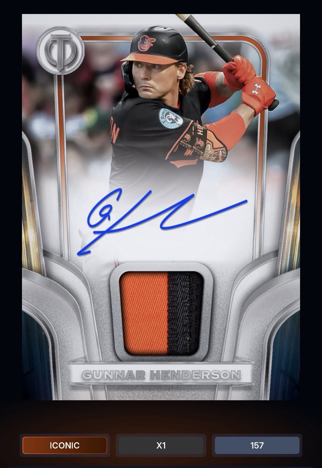 DIGITAL Topps Gunnar Henderson Tribute to the Threads Patch Auto Iconic 26