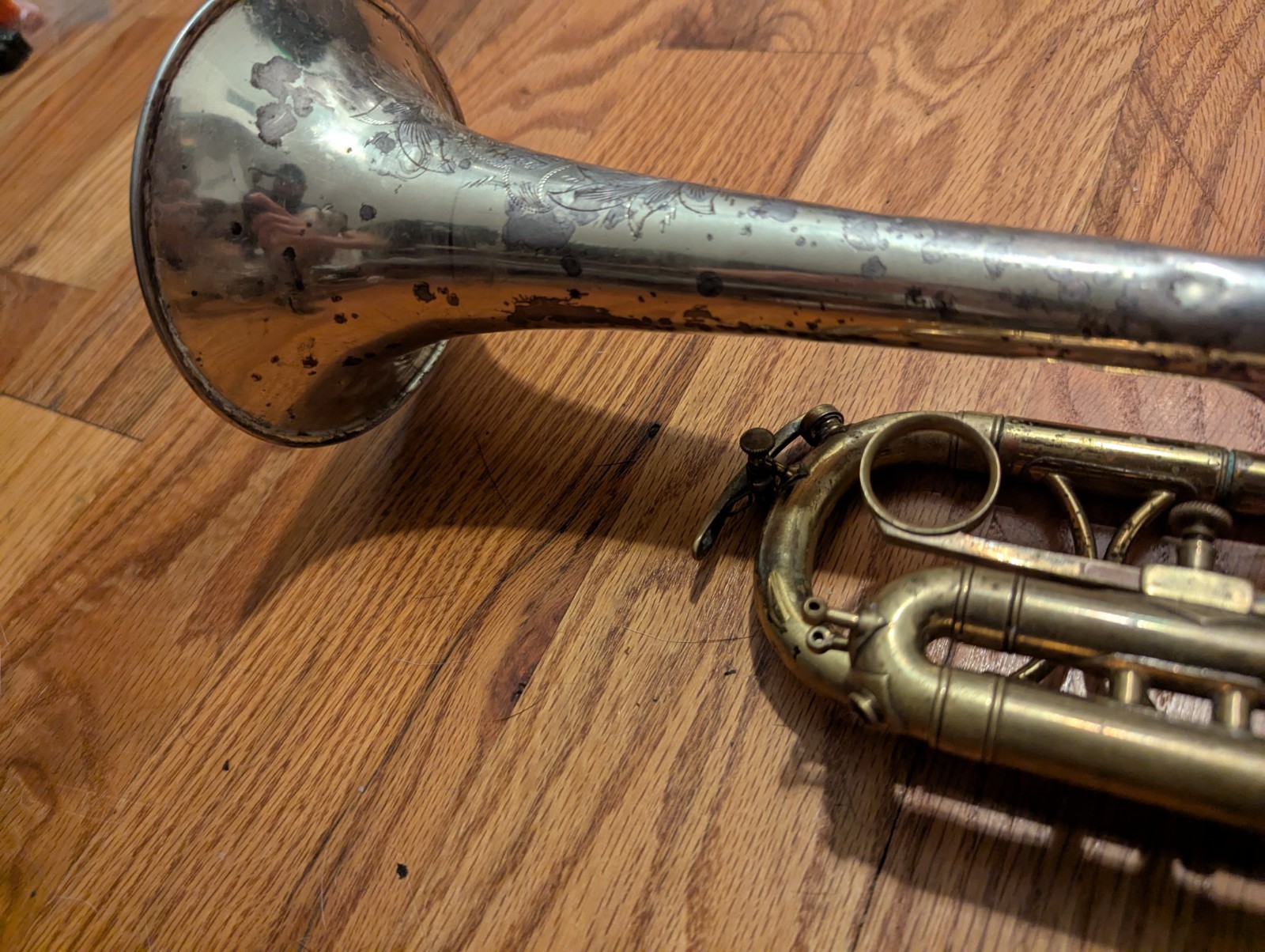 1930's King Silver Tone Trumpet Sterling Silver Bell 