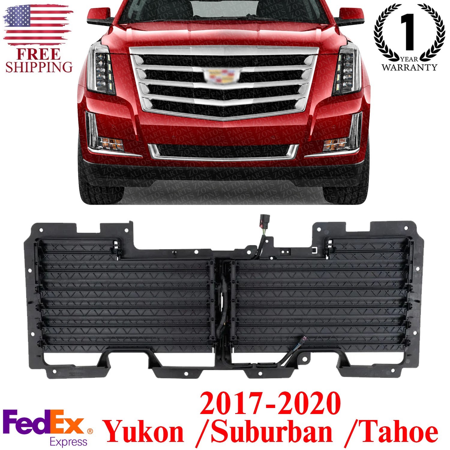 Active Grille Radiator with Actuator and Motor For 17-20 Yukon /Suburban /Tahoe