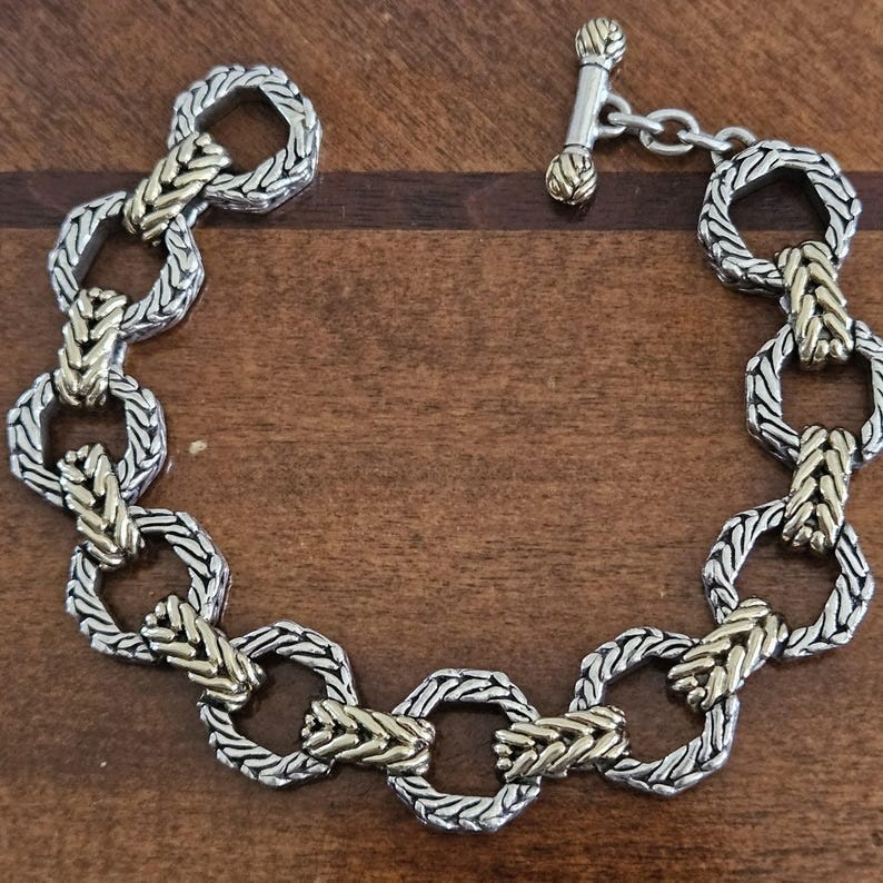 Rare Vintage John Hardy 18k Sterling Silver Autographed Bracelet