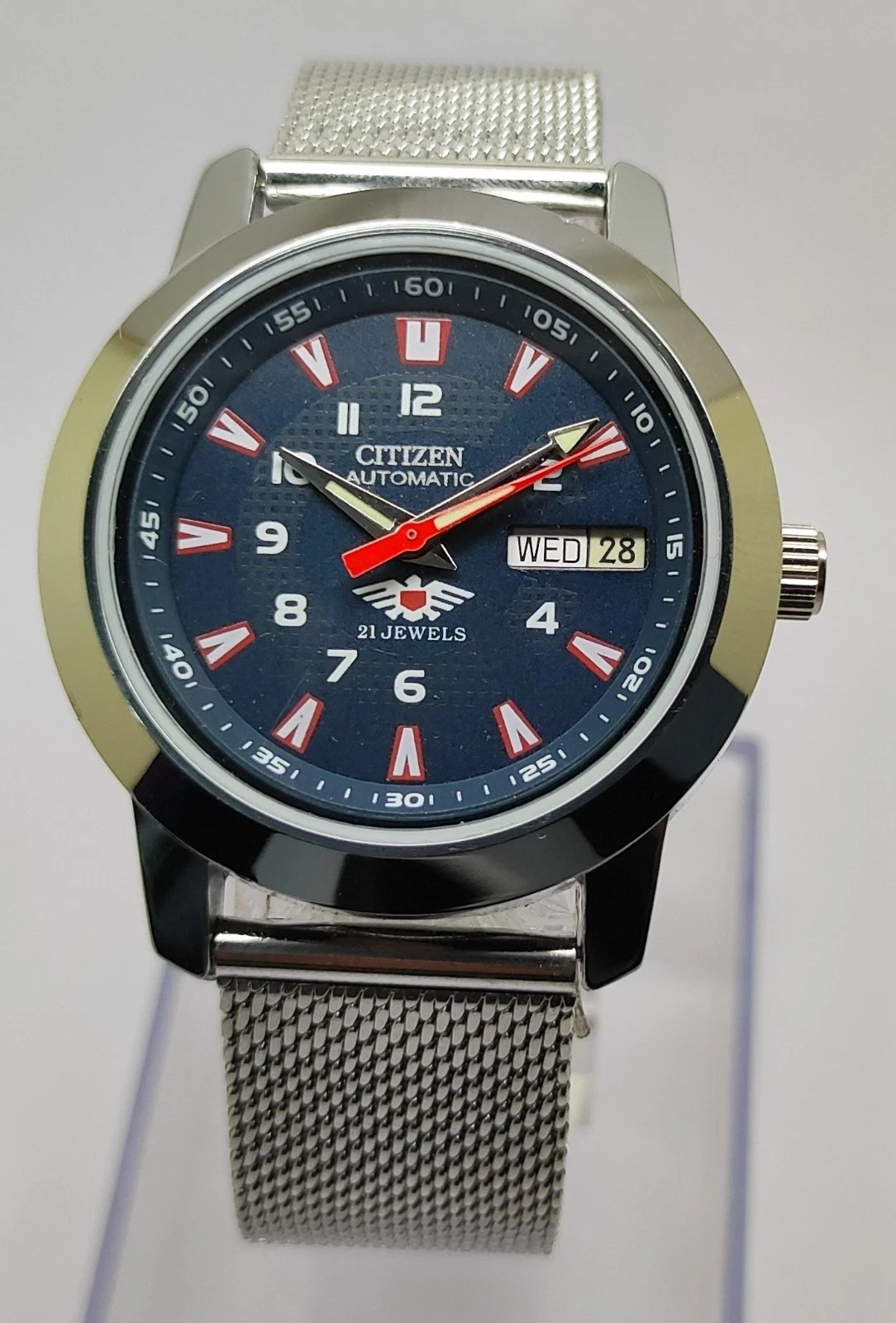 Vintage Citizen Automatic Men's 21 Jewels Blue dial Japan Made Wrist watch