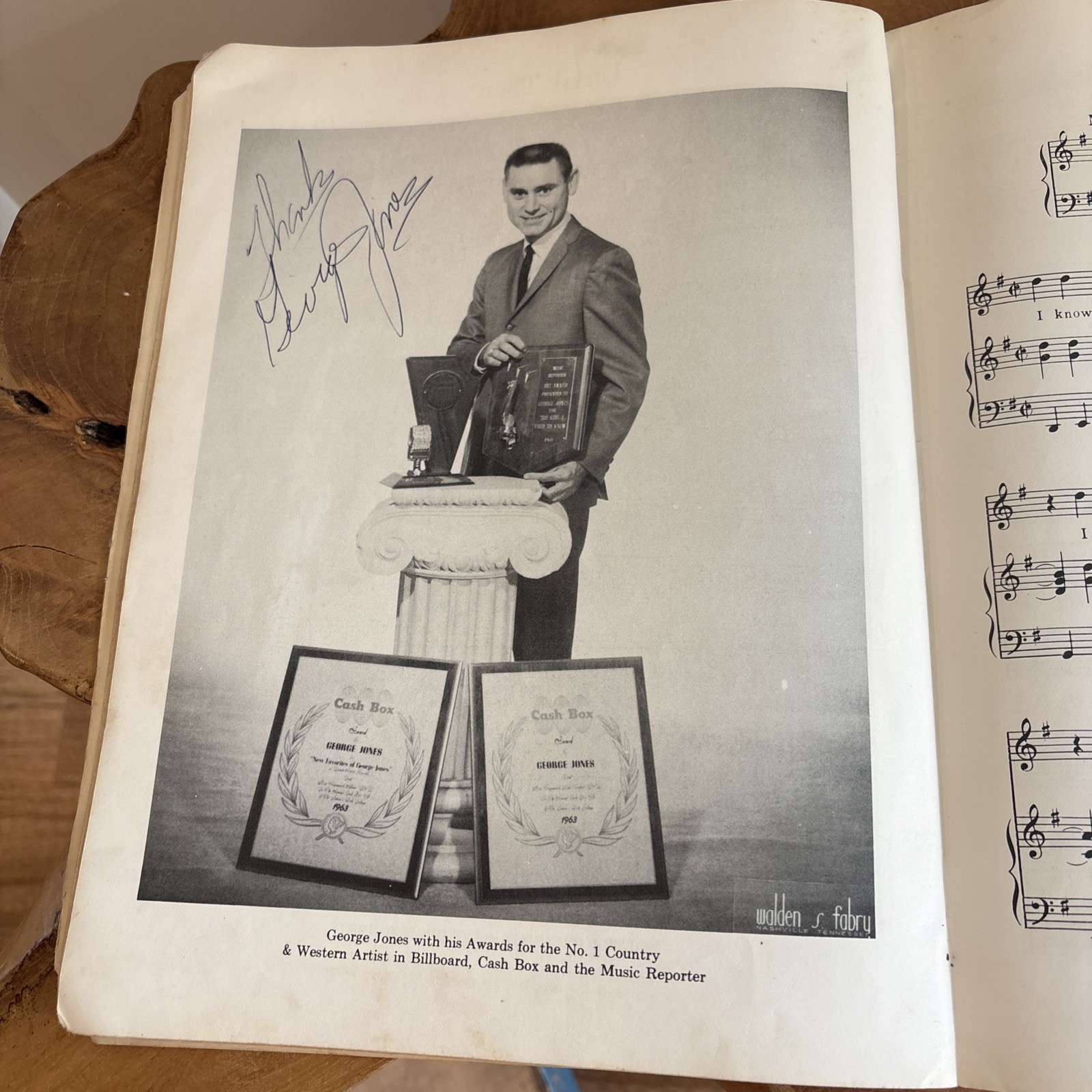 VTG George Jones Autographed Signed Song And Picture Folio 1964 RARE OOAK