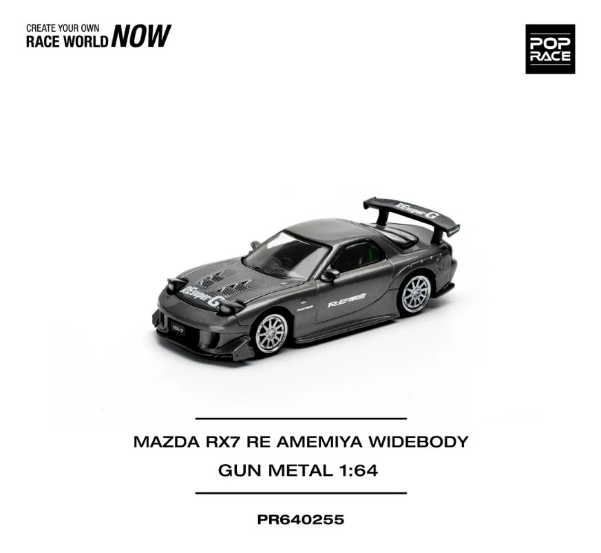 Pop Race Mazda RX7 RE-AMEMIYA Gun Metal 640255 1/64