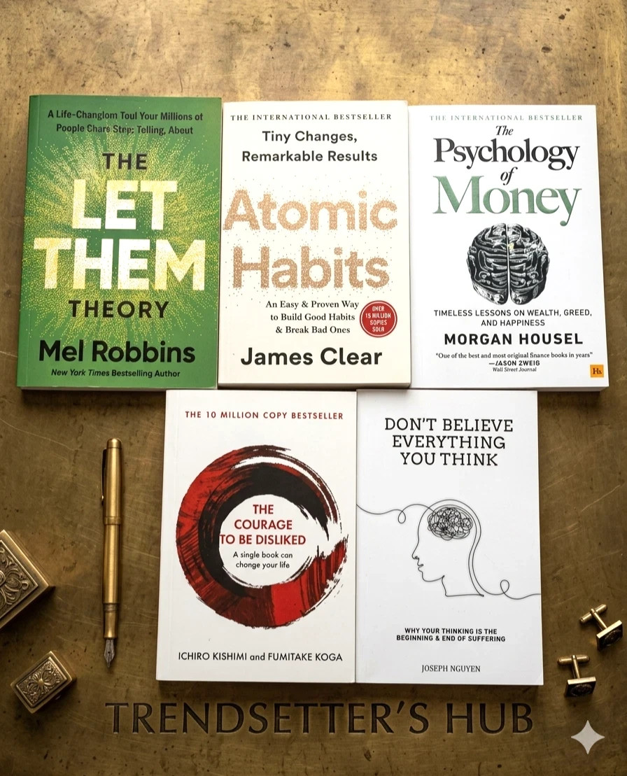 Atomic Habits, Psychology of Money, Don't Believe , Let Them, Courage 5 books 