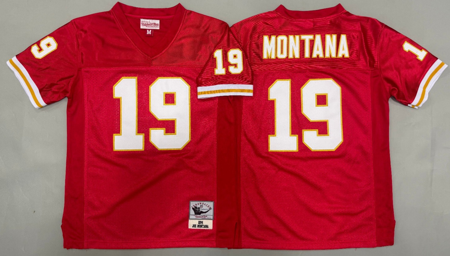 ​​Tariffs​ Free YOUTH'S Chiefs #19 Joe Montana Throwback Red Stitched Jersey.