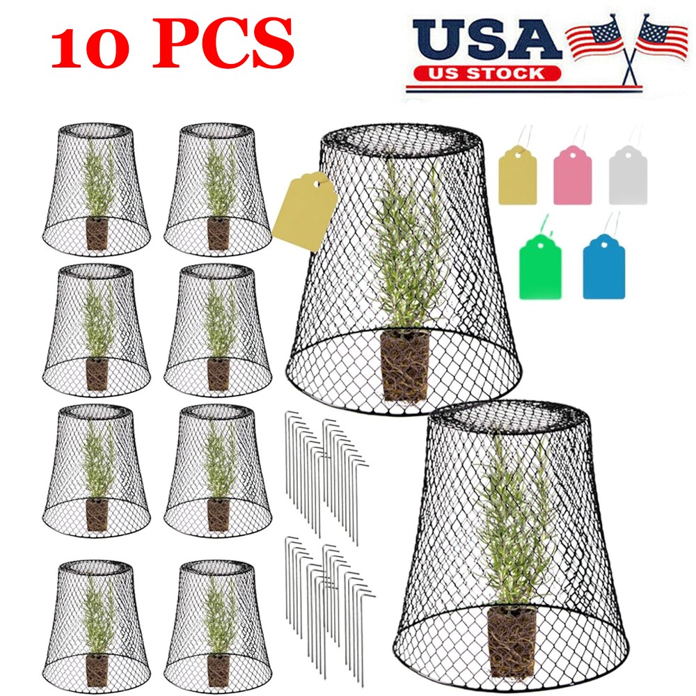 10PCS Chicken Wire Cloches Plant Cover Sturdy Garden Wire Cloche Plant Protector