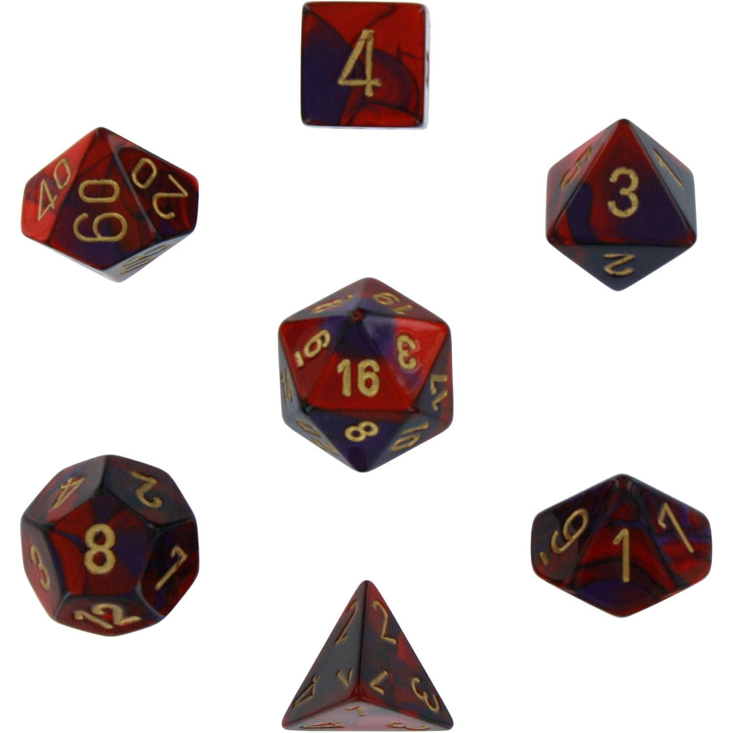 Dice Chessex Gemini: Purple Red/Gold (7)