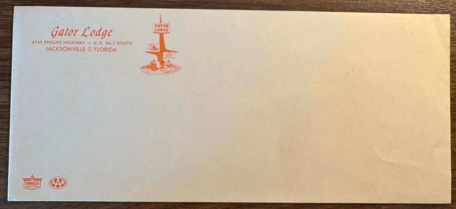 Gator Lodge - Jacksonville, Florida Souvenir Envelope - UNUSED