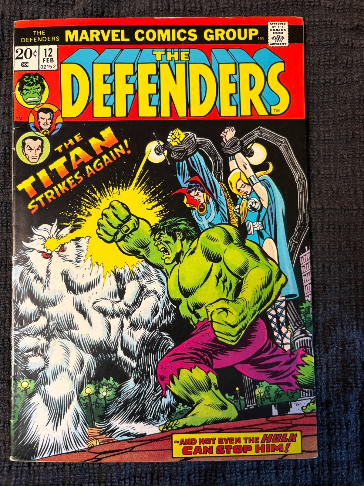 The Defenders #12 (Marvel Comics February 1974) Raw Bronze Age Higher Grade Gem