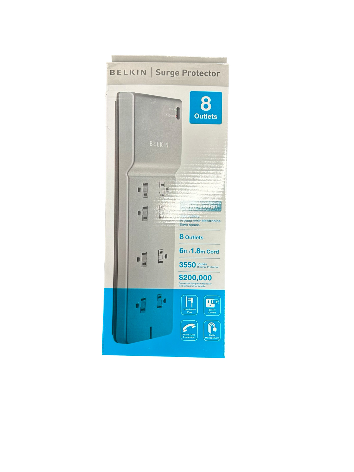 Belkin Surge Protector Power Strip 8 Outlets 6ft Flat Plug BE108230-06 |Lot of 3