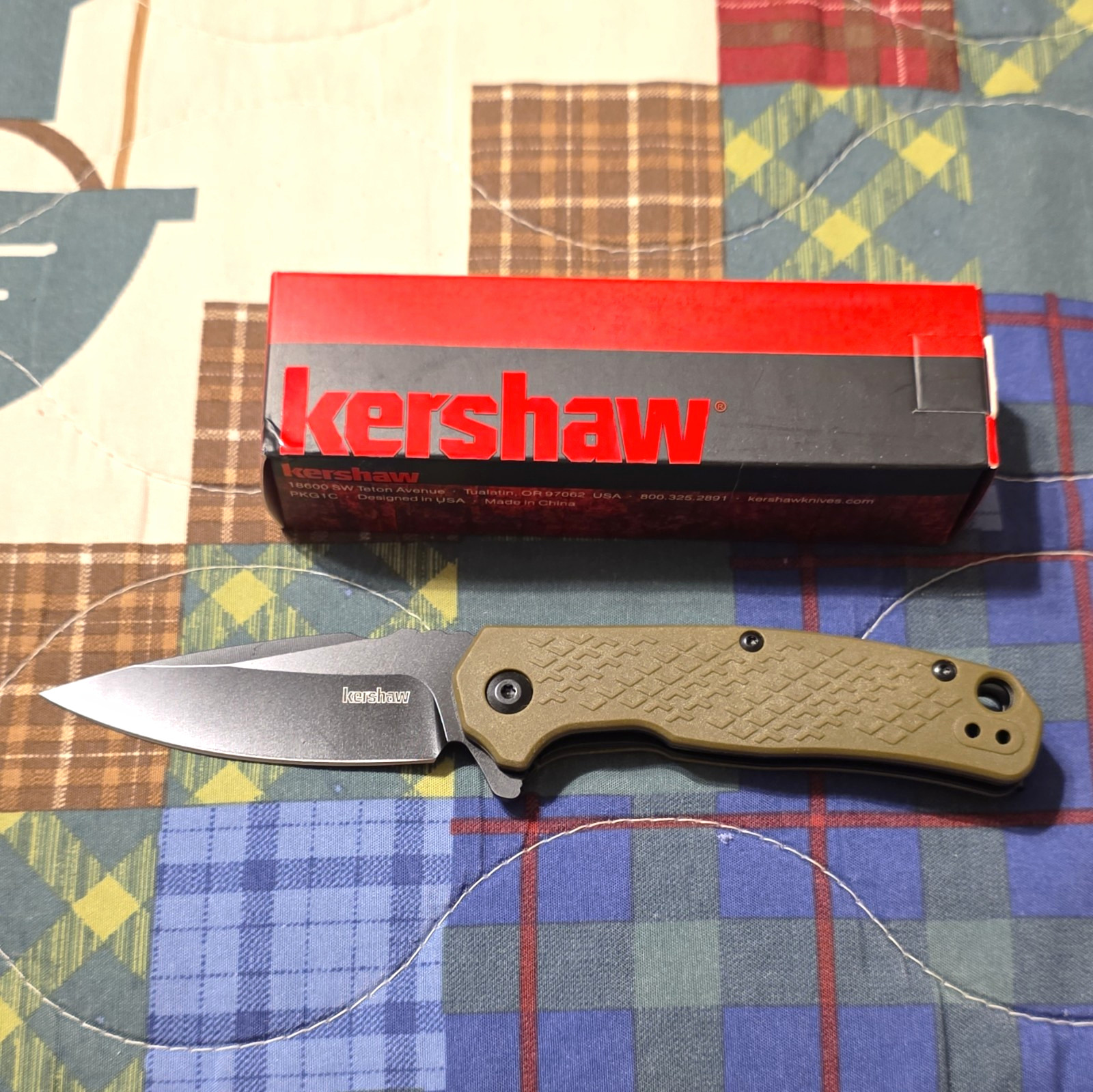 Kershaw Conduit 1407 Green/Black Drop Point Pocketknife Plain Liner Clip Box Kershaw Conduit 1407 Green/Black Drop Point Pocketknife Plain Liner Clip Box