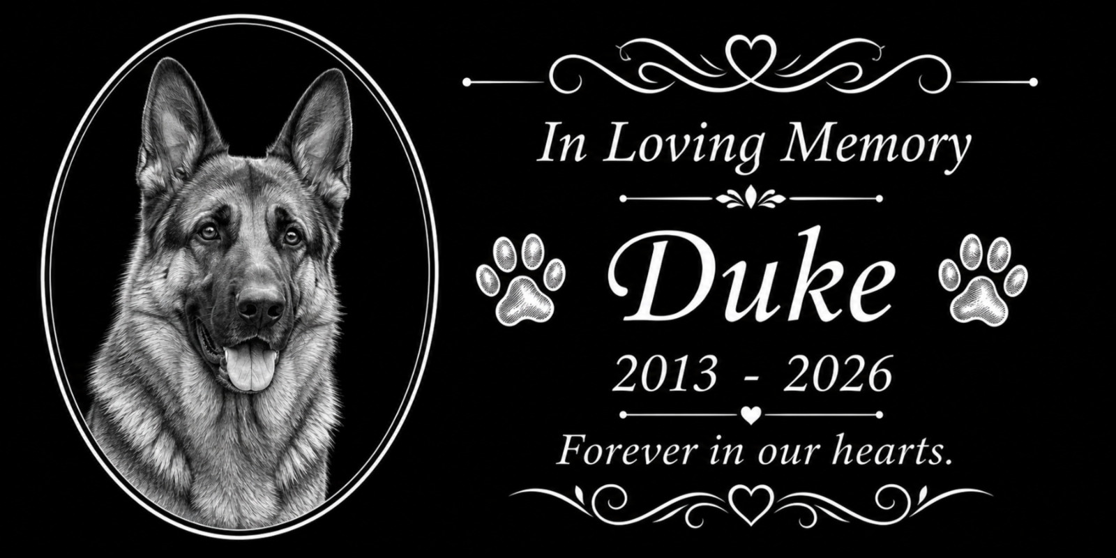 Personalized Pet Stone Memorial Grave Marker Granite Plaque Human headstone Dog