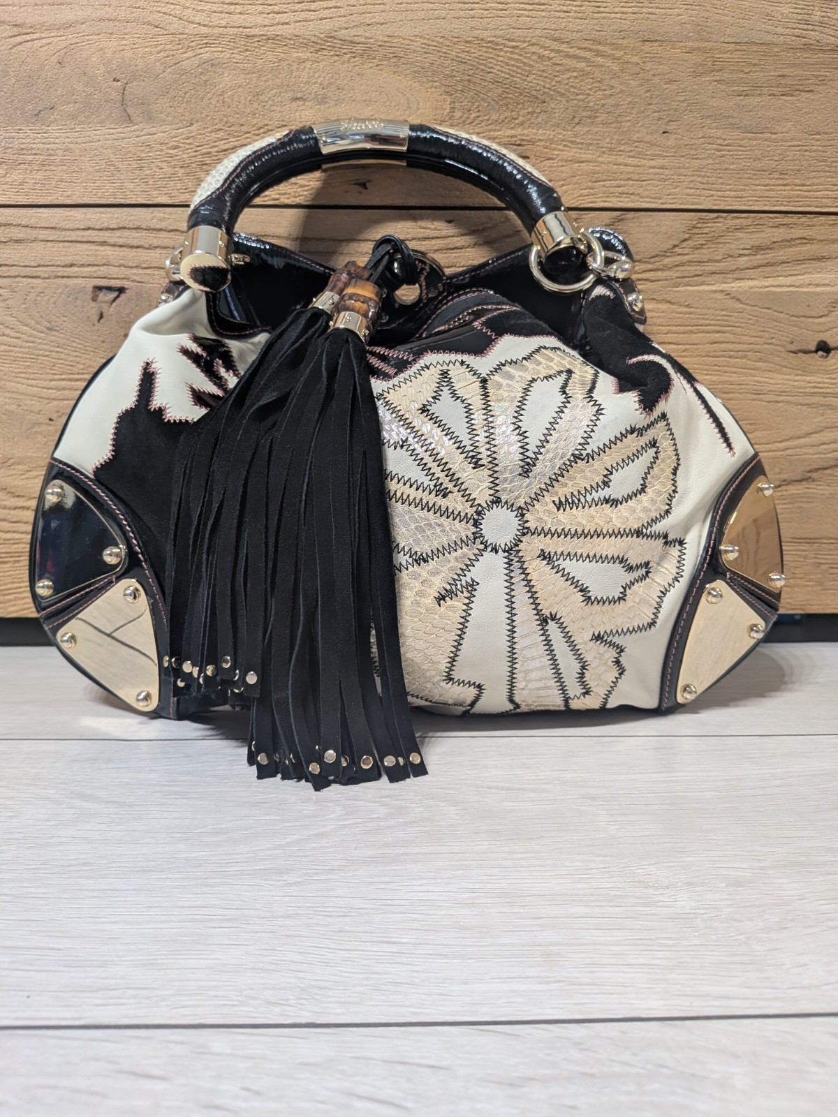 GUCCI Limited Edition Indy Babouska Patchwork Hobo Bag 177139 GUCCI Limited Edition Indy Babouska Patchwork Hobo Bag 177139