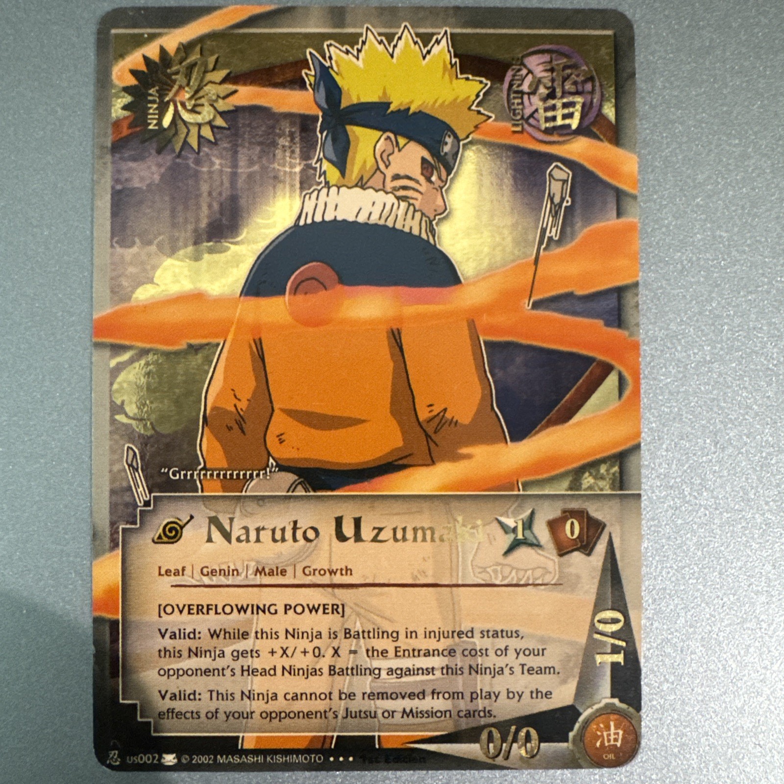 Naruto Ccg Naruto Uzumaki US002 Super Rare 1st Edition Bandai Vintage