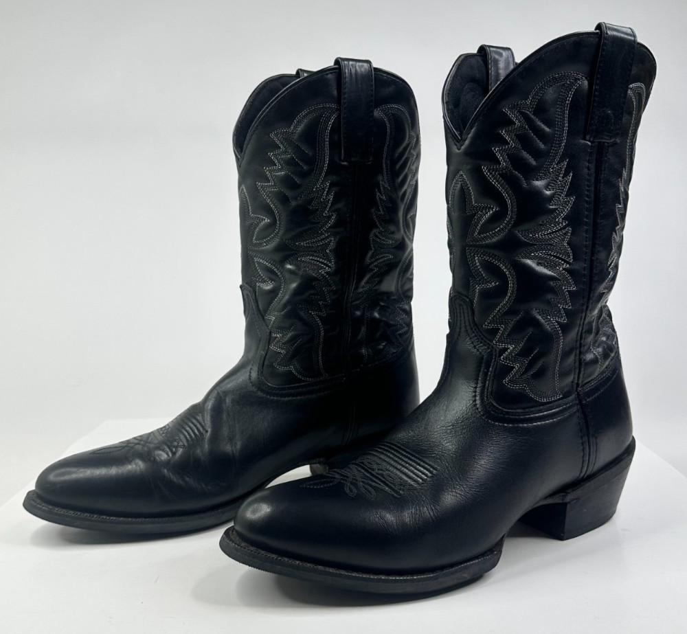 Cowboy Boots Laredo Birchwood 68450 Mens 11 D Black Leather Slip Resist Cowboy Boots Laredo Birchwood 68450 Mens 11 D Black Leather Slip Resist